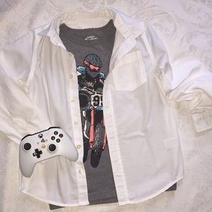 Linen Button down long sleeve size 6/7